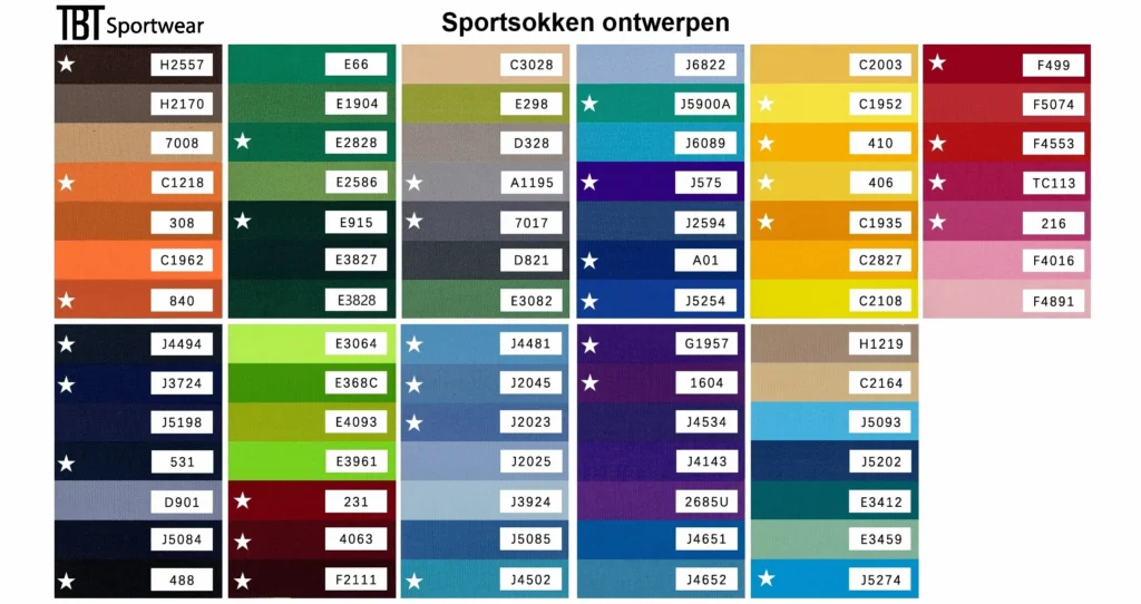 Sportsokken ontwerpen draadkleuren voor de nylon sportsokken