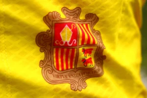 Het land logo op de vlag van Andorra