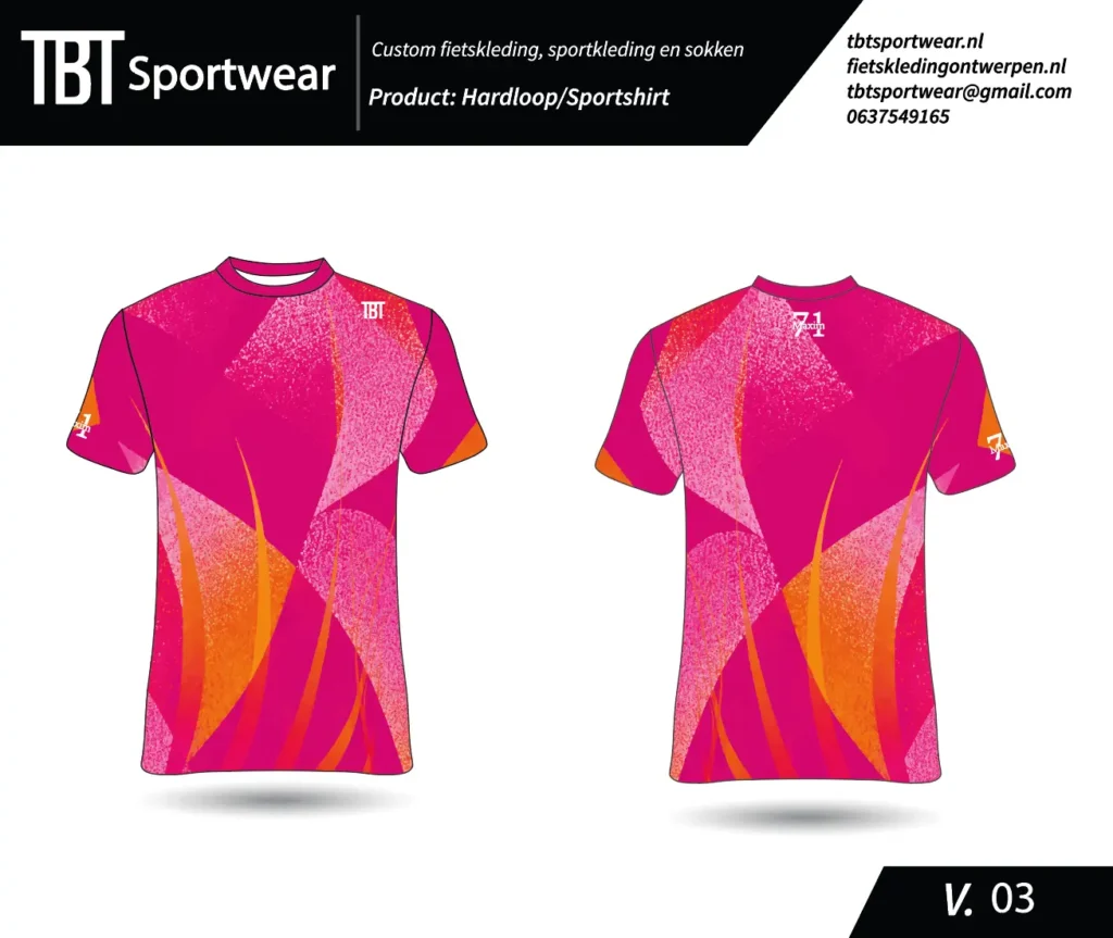 TBT Custom sportshirt ontwerp geheel in ed style van de klant.