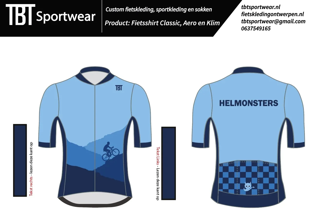 TBT Custom wielershirt ontwerp voor team helmonsters.